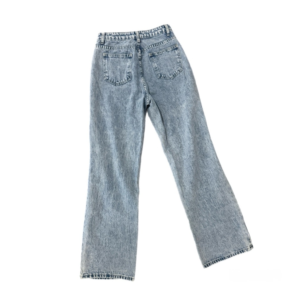 Sun & Flower Embroidered Distressed Wide Leg Jeans - Size Small - Picture 2 of 3